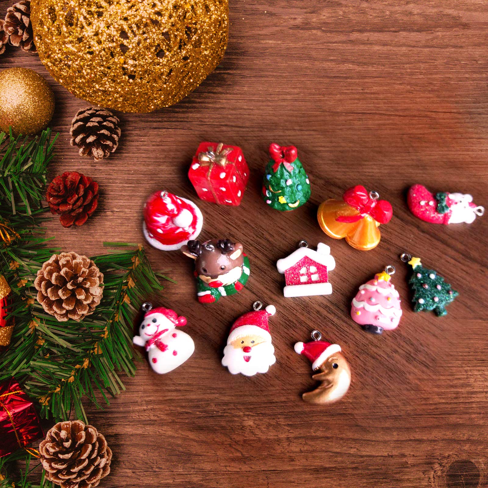 Amazon.co.jp: ミニ樹脂クリスマスオーナメント 30個 ミニチュア